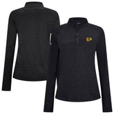Chicago Blackhawks Levelwear Women's Spike Raglan Quarter-Zip Top - Black - NHL