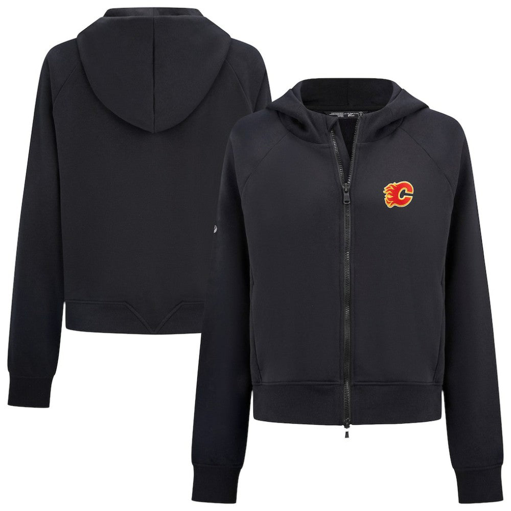 Calgary Flames Levelwear Women's Judd Raglan Full-Zip Hoodie - Black - NHL