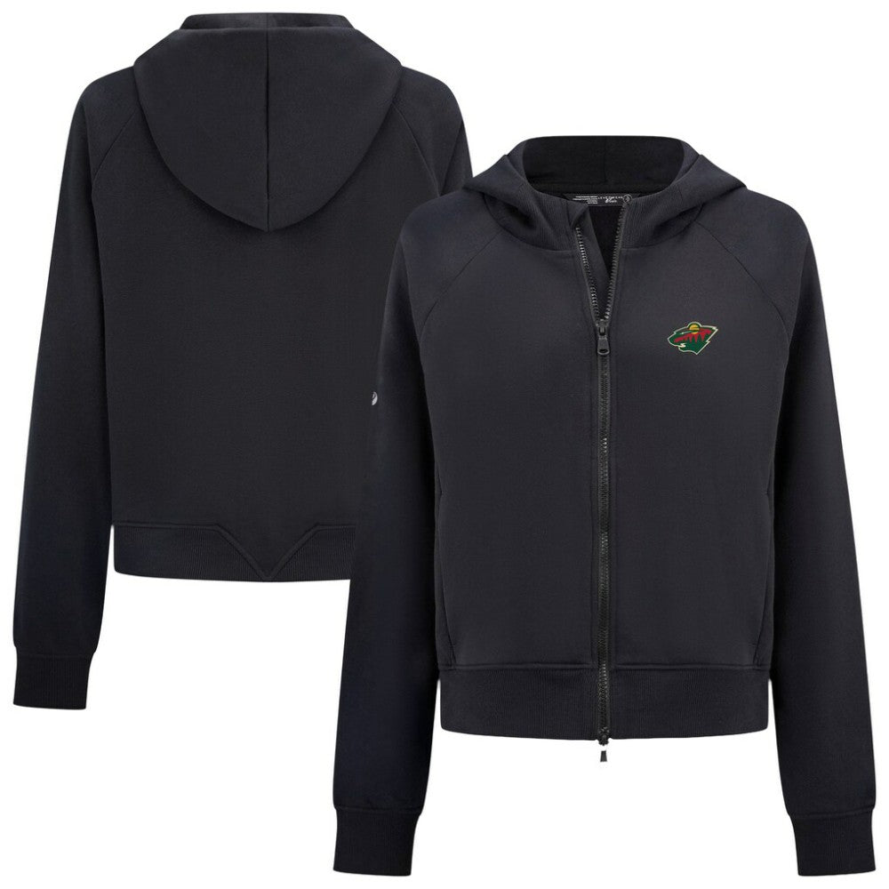 Minnesota Wild Levelwear Women's Judd Raglan Full-Zip Hoodie - Black - NHL
