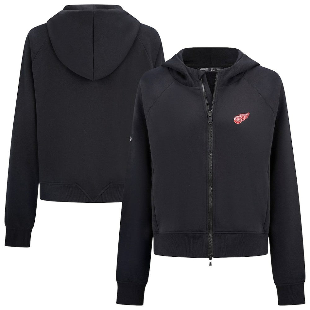 Detroit Red Wings Levelwear Women's Judd Raglan Full-Zip Hoodie - Black - NHL