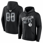 Brooklyn Nets Big & Tall Hustle Personalized Name & Number Hoodie Black - NBA