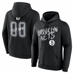 Brooklyn Nets Big & Tall Hustle Personalized Name & Number Hoodie Black - NBA