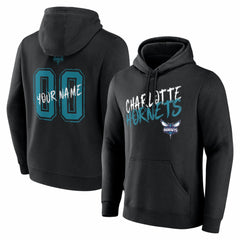 Charlotte Hornets Big & Tall Hustle Personalized Name & Number Hoodie Black - NBA