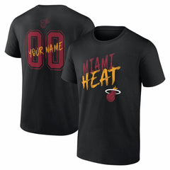 Miami Heat Big & Tall Hustle Personalized Name & Number T-Shirt Black - NBA