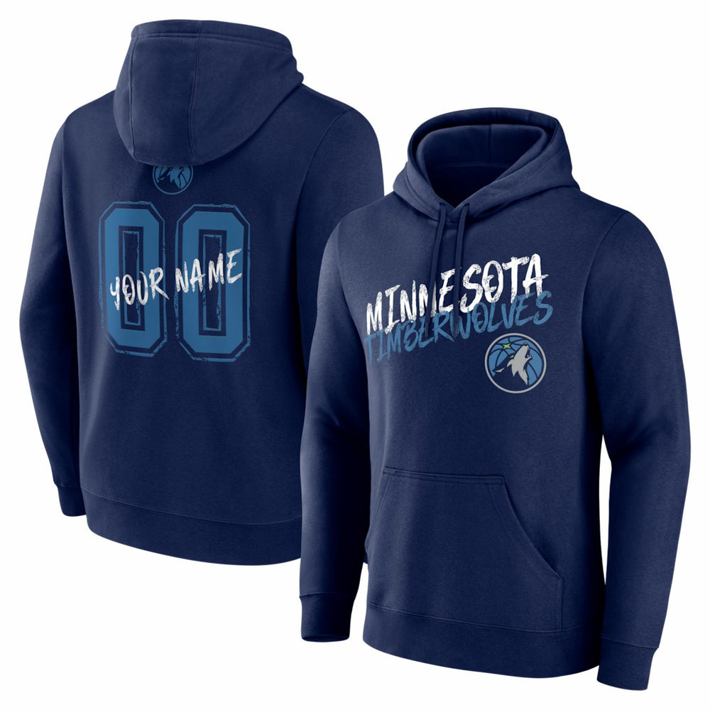 Minnesota Timberwolves Big & Tall Hustle Personalized Name & Number Hoodie Navy - NBA