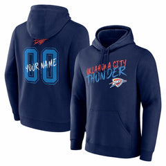 Oklahoma City Thunder Big & Tall Hustle Personalized Name & Number Hoodie Navy - NBA