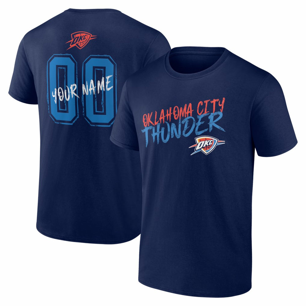 Oklahoma City Thunder Big & Tall Hustle Personalized Name & Number T-Shirt Navy - NBA