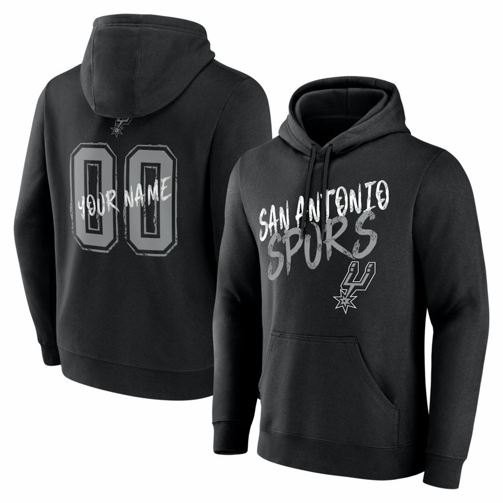 San Antonio Spurs Big & Tall Hustle Personalized Name & Number Hoodie Black - NBA