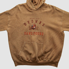 Cleveland Browns Lee Apparel 90s Hooded Pullover Sweatshirt Tan Vintage | Fanatics