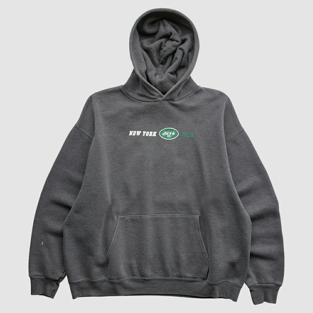 New York Jets Team Edition Apparel 2000s Hooded Pullover Sweatshirt Charcoal Vintage | Fanatics