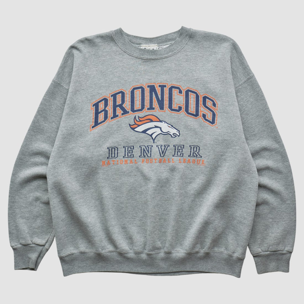 Denver Broncos Lee Sport 90s Pullover Sweatshirt Heather Gray Vintage | Fanatics