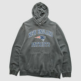 New England Patriots Majestic 2010s Hooded Pullover Sweatshirt Gray Vintage | Fanatics
