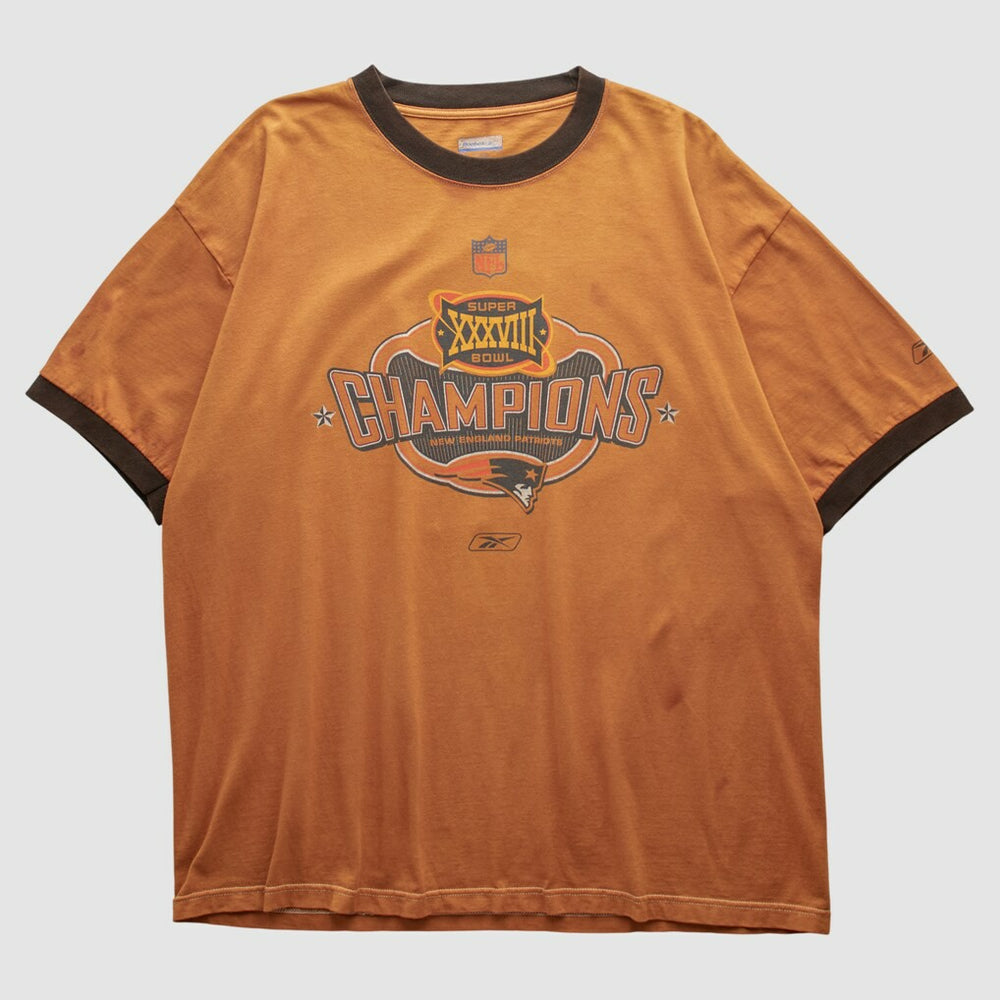 New England Patriots Reebok 2004 T-shirt Orange Vintage | Fanatics