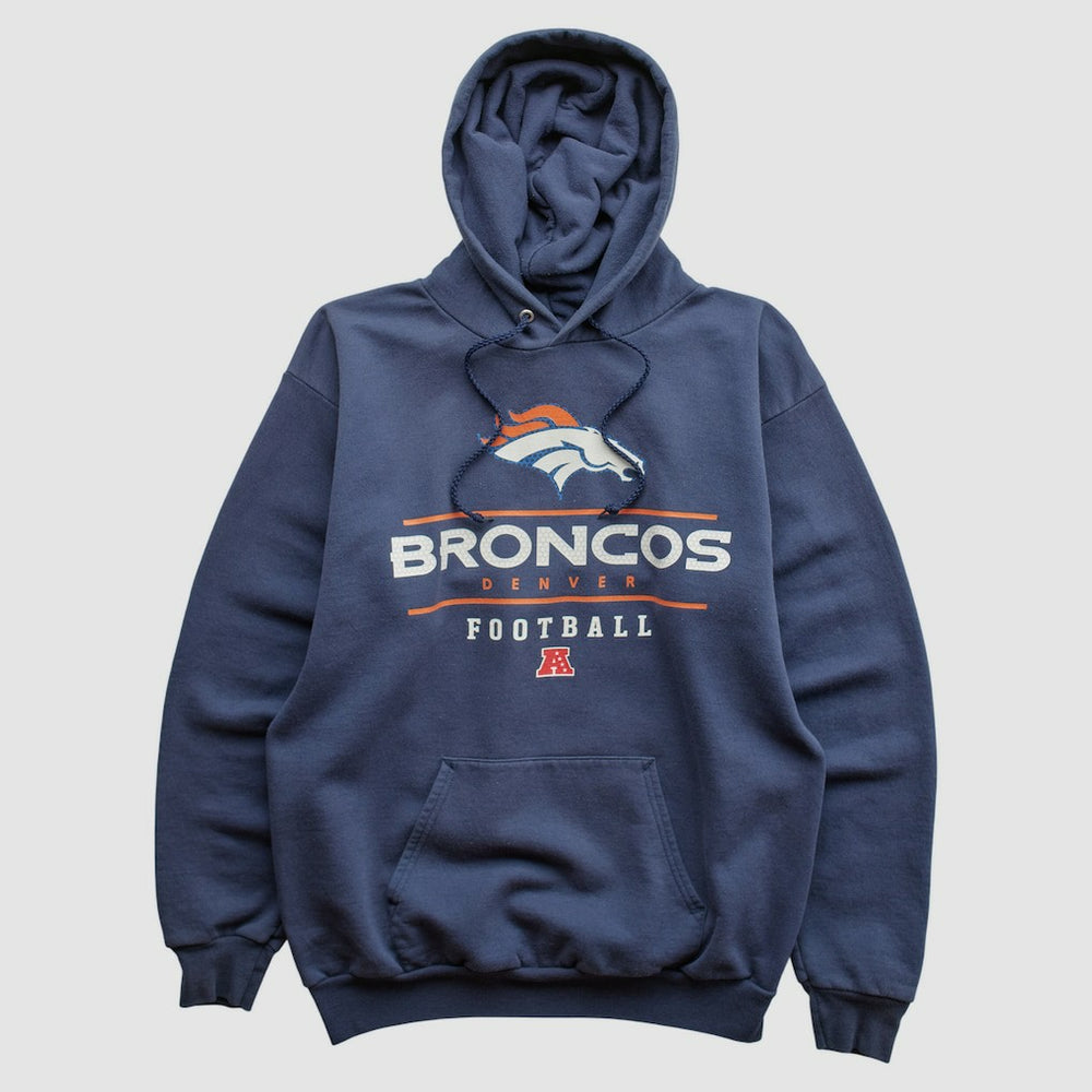 Denver Broncos NFL 2000s Hooded Pullover Sweatshirt Navy Vintage | Fanatics