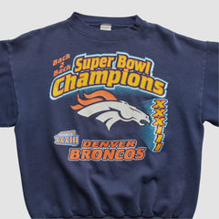 Denver Broncos Logo 7 1999 Pullover Sweatshirt Navy Vintage | Fanatics