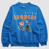 Denver Broncos Hanes 90s Pullover Sweatshirt Blue Vintage | Fanatics