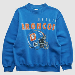 Denver Broncos Hanes 90s Pullover Sweatshirt Blue Vintage | Fanatics