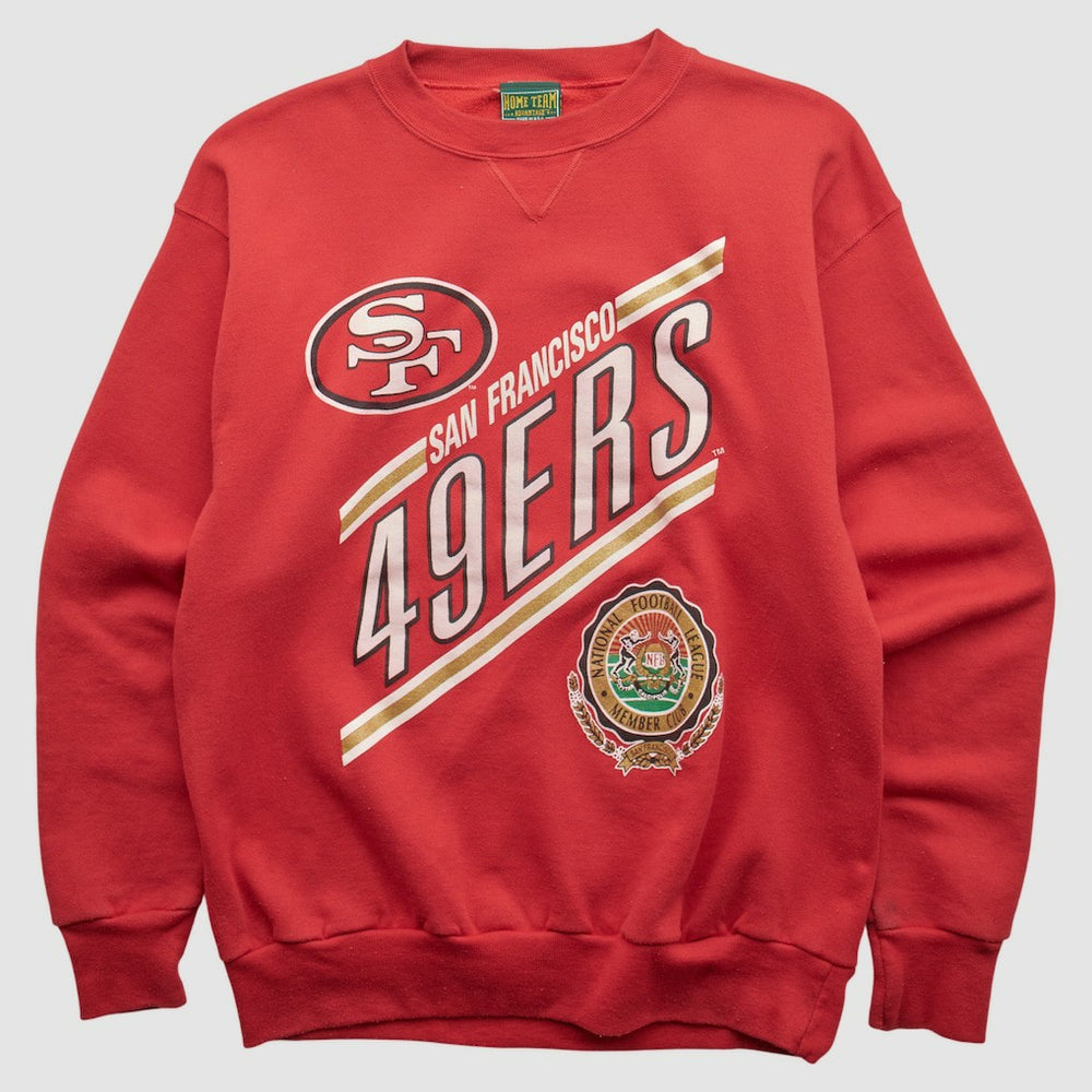 San Francisco 49ers Home Team Advantage 90s Pullover Sweatshirt Red Vintage | Fanatics
