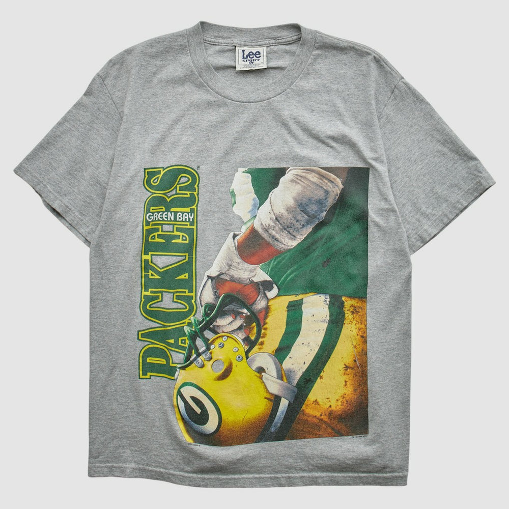 Green Bay Packers Lee Apparel 90s T-shirt Heather Gray Vintage | Fanatics