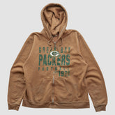 Green Bay Packers NFL 2000s Hooded Full Zip Sweatshirt Tan Vintage | Fanatics