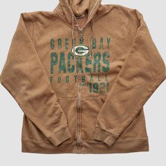 Green Bay Packers NFL 2000s Hooded Full Zip Sweatshirt Tan Vintage | Fanatics