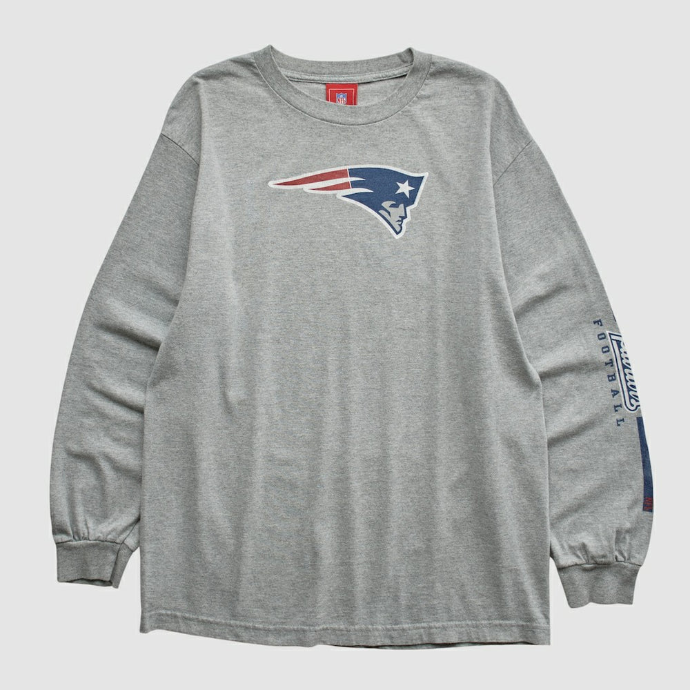 New England Patriots NFL 2000s Long Sleeve T-shirt Heather Gray Vintage | Fanatics
