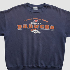 Denver Broncos Lee Apparel 2001 Pullover Sweatshirt Navy Vintage | Fanatics
