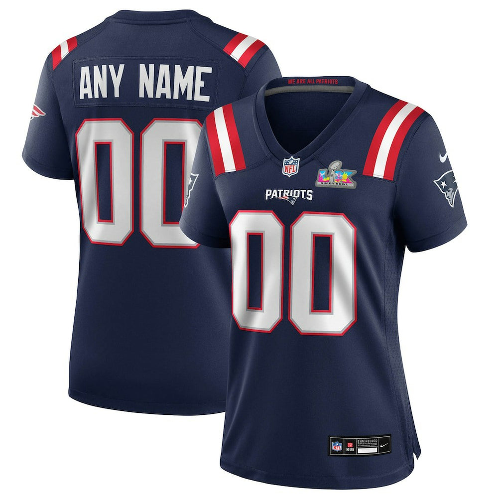 New England Patriots Women's Super Bowl LX Patch Custom Game Jersey Navy | Nike for Sale
