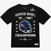 Seattle Seahawks Super Bowl LX Champions Helmet Arch T-Shirt Black | Mitchell & Ness