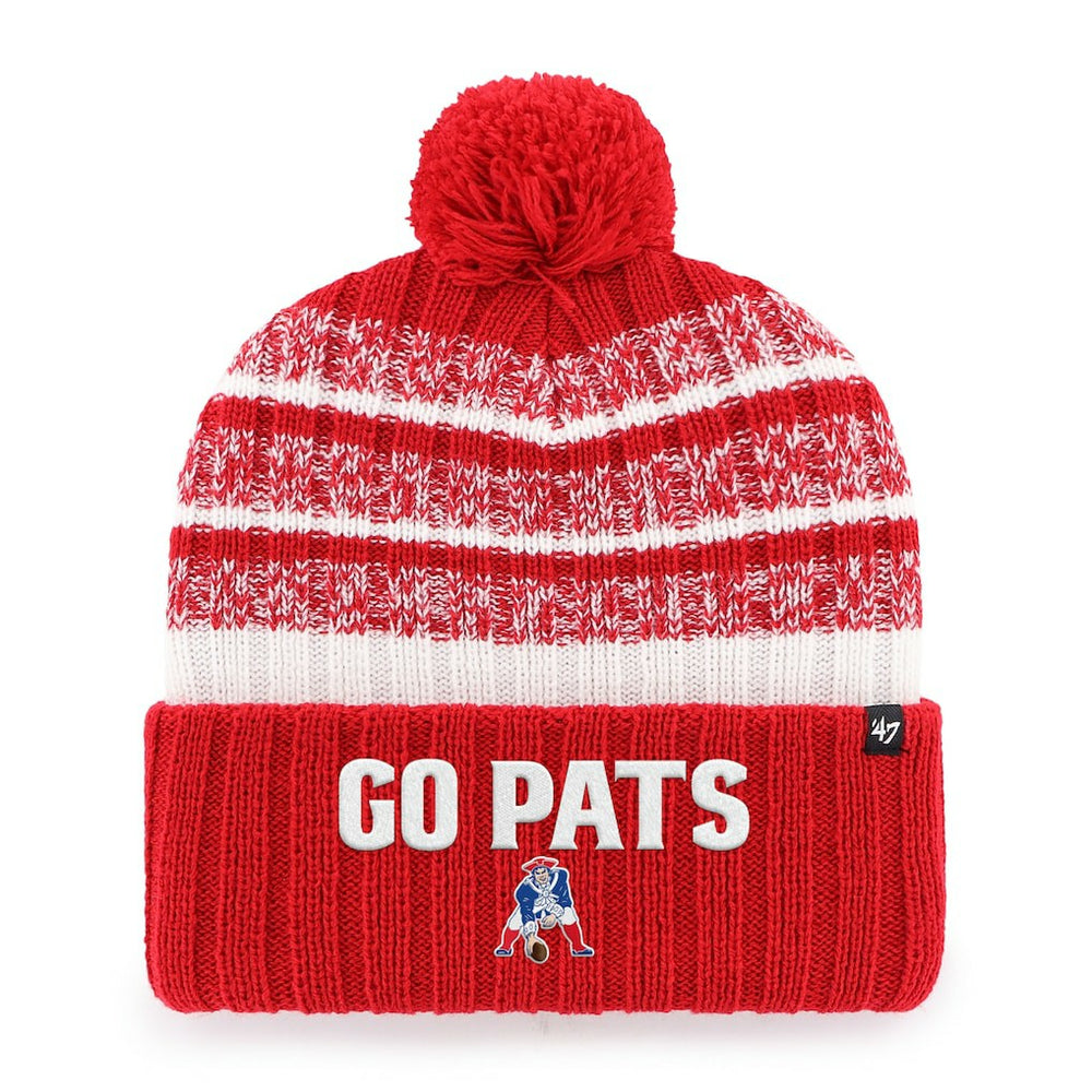 New England Patriots '47 Local Cuffed Knit Hat with Pom Red | 47 brand