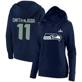 Jaxon Smith-Njigba Seattle Seahawks Women's Super Bowl LX Champions Plus Size Name & Number Fleece Hoodie College Navy | Fanatics