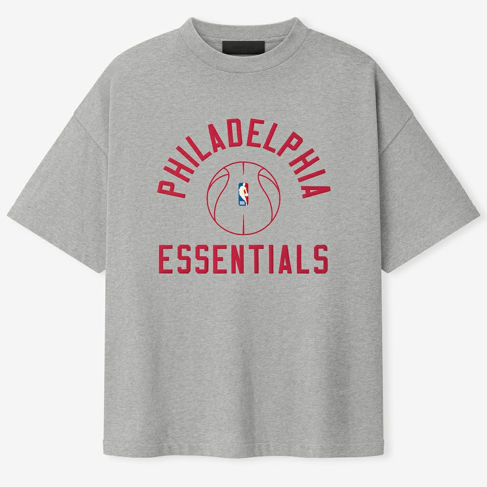 Philadelphia 76ers Fear of God x Barkley L. Hendricks Unisex 90's T-Shirt Heather Gray - NBA