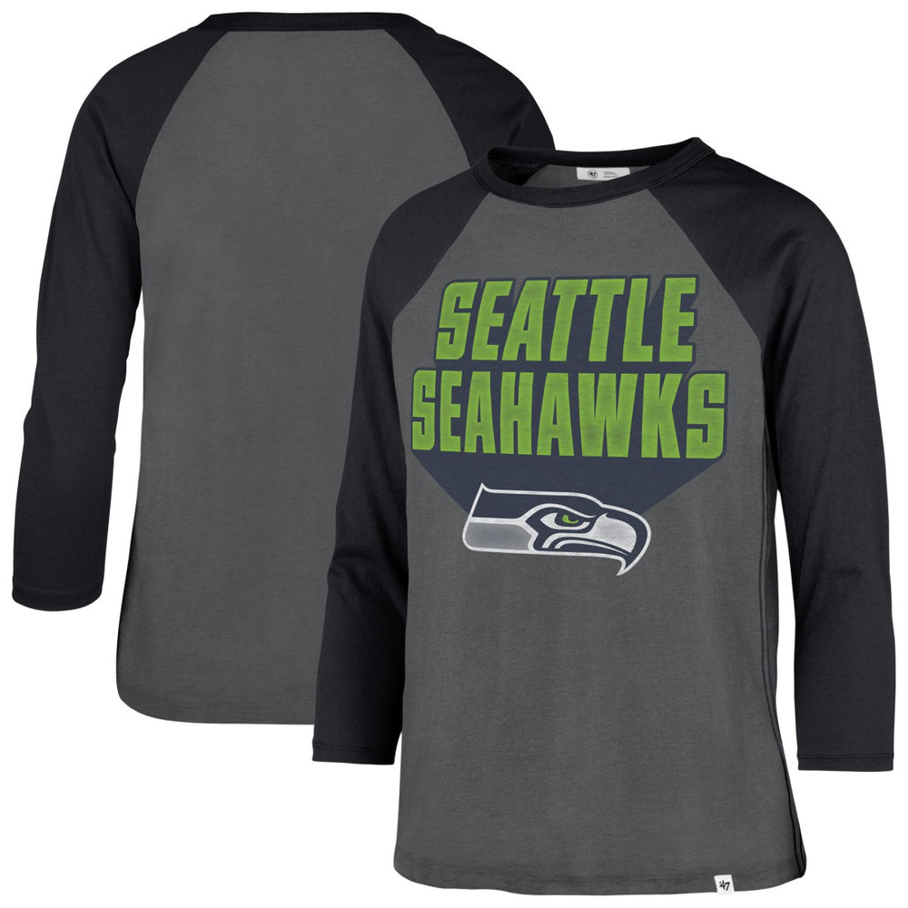 Seattle Seahawks '47 Women's Jetset Ava Raglan Long Sleeve T-Shirt Charcoal | 47 brand