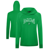 Miami Marlins Levelwear Women's St. Patrick's Day Slender Raglan Hoodie - MLB