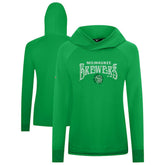 Milwaukee Brewers Levelwear Women's St. Patrick's Day Slender Raglan Hoodie - MLB