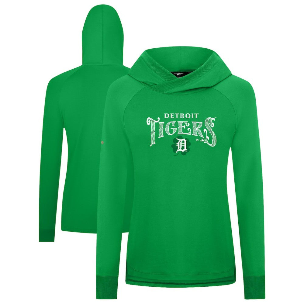Detroit Tigers Levelwear Women's St. Patrick's Day Slender Raglan Hoodie - MLB