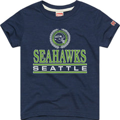 Seattle Seahawks Homage Youth Crest Tri-Blend T-Shirt College Navy | NFL