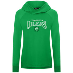 Edmonton Oilers Levelwear Women's St. Patrick's Day Slender Raglan Hoodie - Kelly Green - NHL