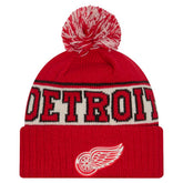 Detroit Red Wings New Era Retro Cuffed Knit Hat with Pom - Red - NHL
