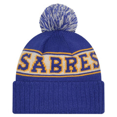 Buffalo Sabres New Era Retro Cuffed Knit Hat with Pom - Royal - NHL
