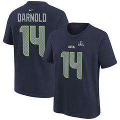 Sam Darnold Seattle Seahawks Youth Super Bowl LX Name & Number T-Shirt College Navy | Nike for Sale