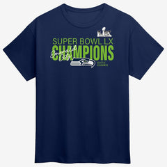 Seattle Seahawks Super Bowl LX Champions Big & Tall Autograph Signing Roster T-Shirt College Navy | Fanatics