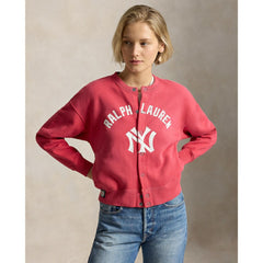 Yankees Polo Ralph Lauren Women's Seasonal Knit Full-Snap Cardigan - MLB