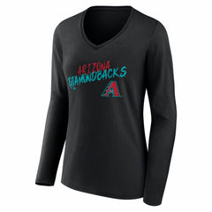 Arizona Diamondbacks Women's Hustle Personalized Name & Number Long Sleeve V-Neck T-Shirt - MLB