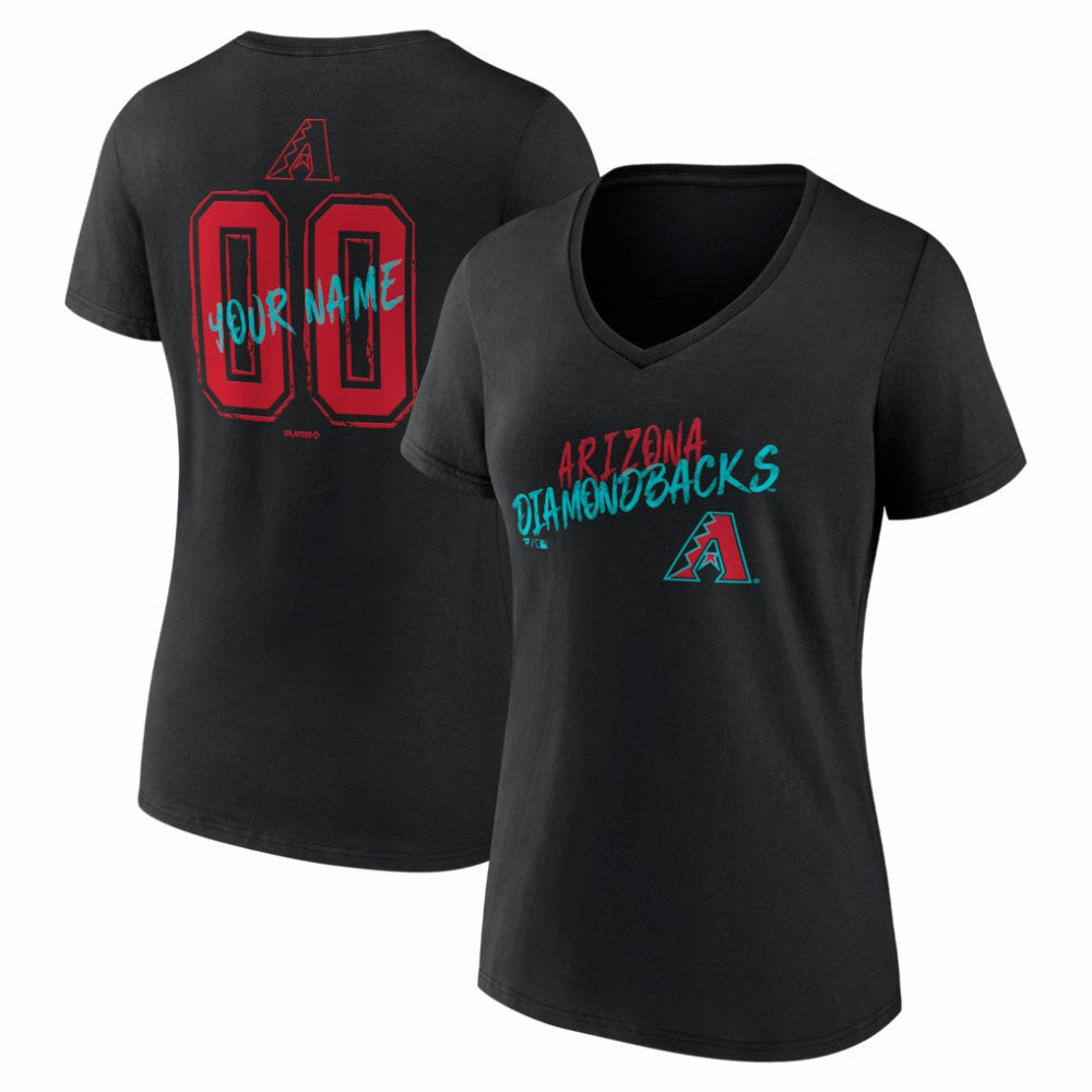 Arizona Diamondbacks Women's Hustle Personalized Name & Number V-Neck T-Shirt - MLB