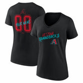 Arizona Diamondbacks Women's Hustle Personalized Name & Number V-Neck T-Shirt - MLB