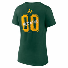 Athletics Women's Hustle Personalized Name & Number V-Neck T-Shirt - MLB