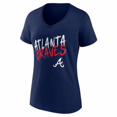 Atlanta Braves Women's Hustle Personalized Name & Number V-Neck T-Shirt - MLB