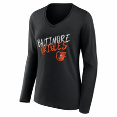 Baltimore Orioles Women's Hustle Personalized Name & Number Long Sleeve V-Neck T-Shirt - MLB