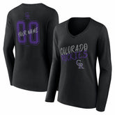 Colorado Rockies Women's Hustle Personalized Name & Number Long Sleeve V-Neck T-Shirt - MLB